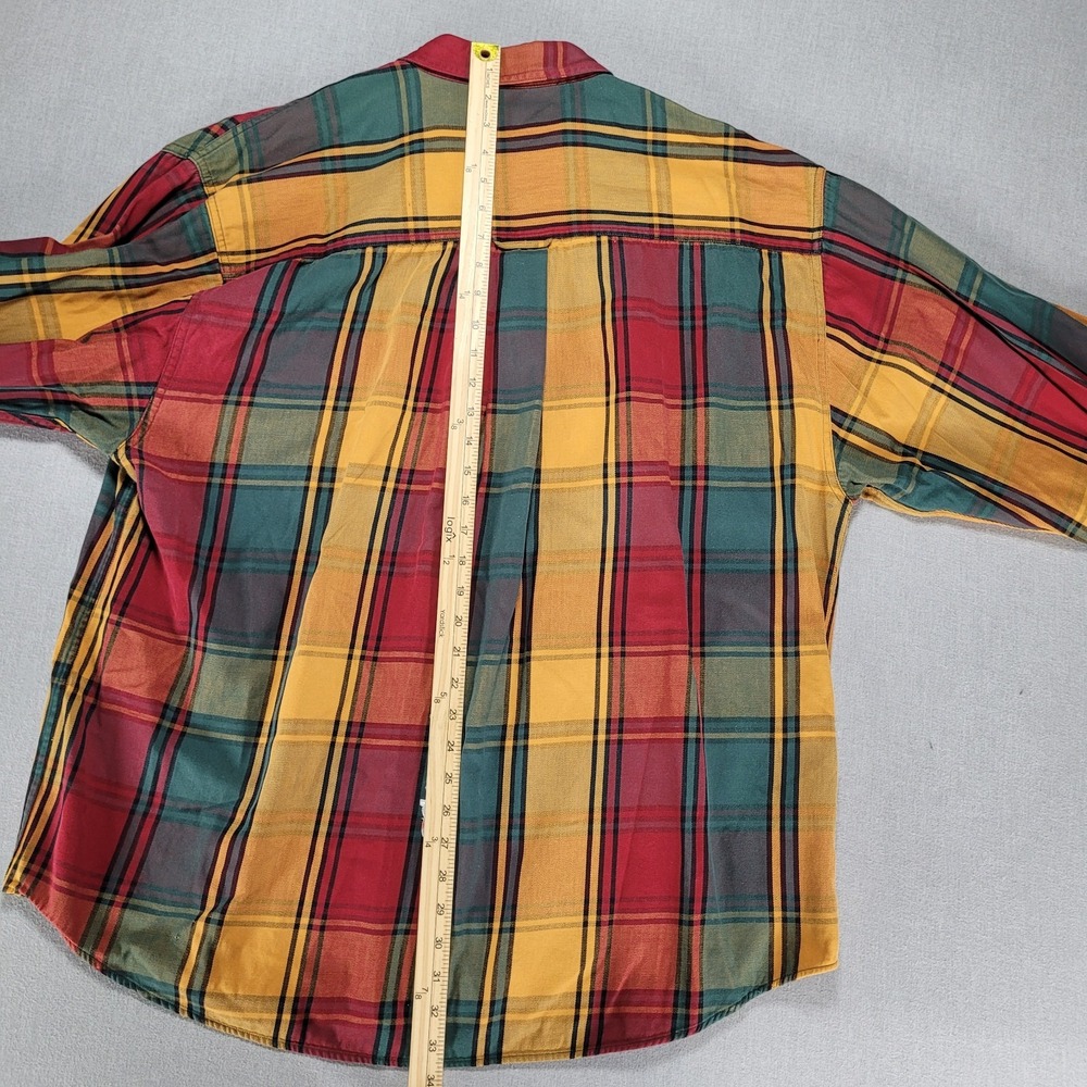 Vintage Eddie Bauer ElkHorn Twill Men's XXL Button Down Plaid Shirt 90'S - Picture 7 of 8